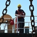 Coast Guard Cutter Frank Drew services buoys in Portsmouth, Virginia