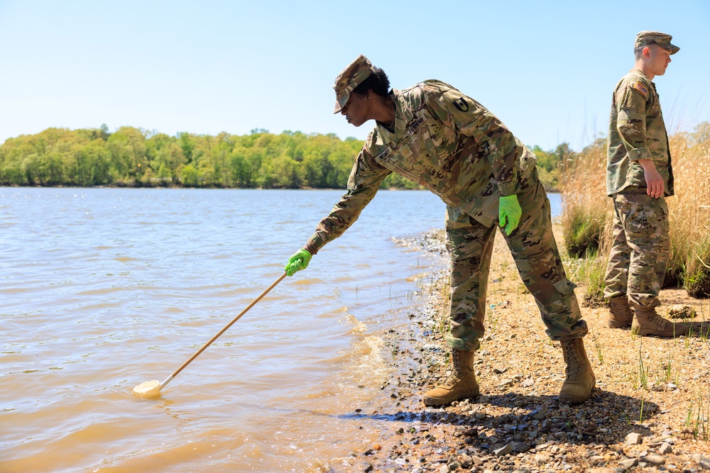 Taking a water sample