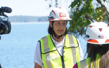 Congressional representatives, media tour J. Strom Thurmond to assess hurricane recovery progress