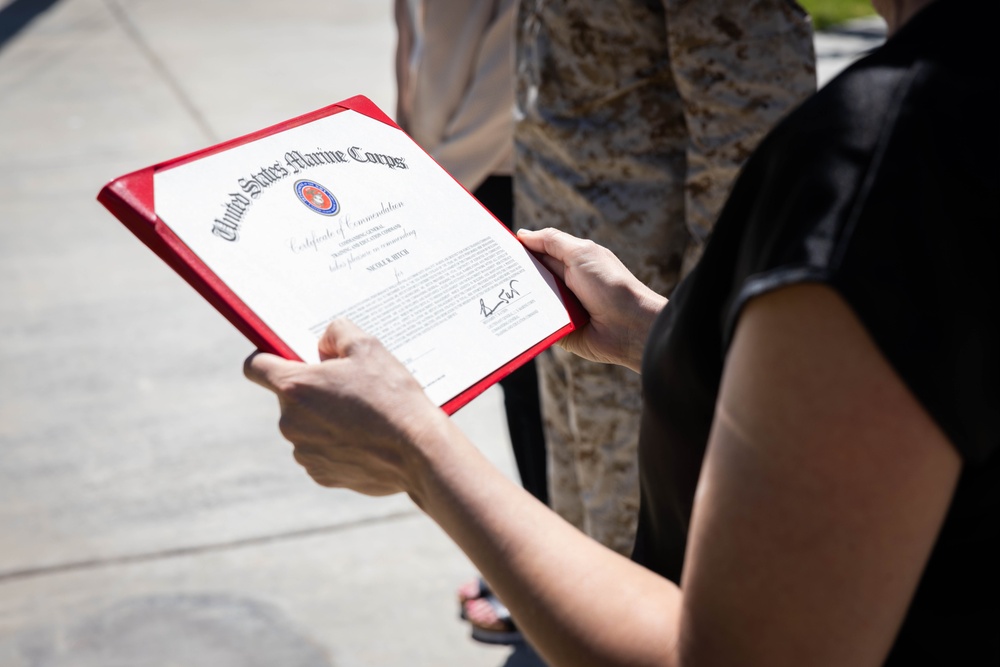 Nicole Hitch named TECOM Junior Civilian of the Year at the Combat Center