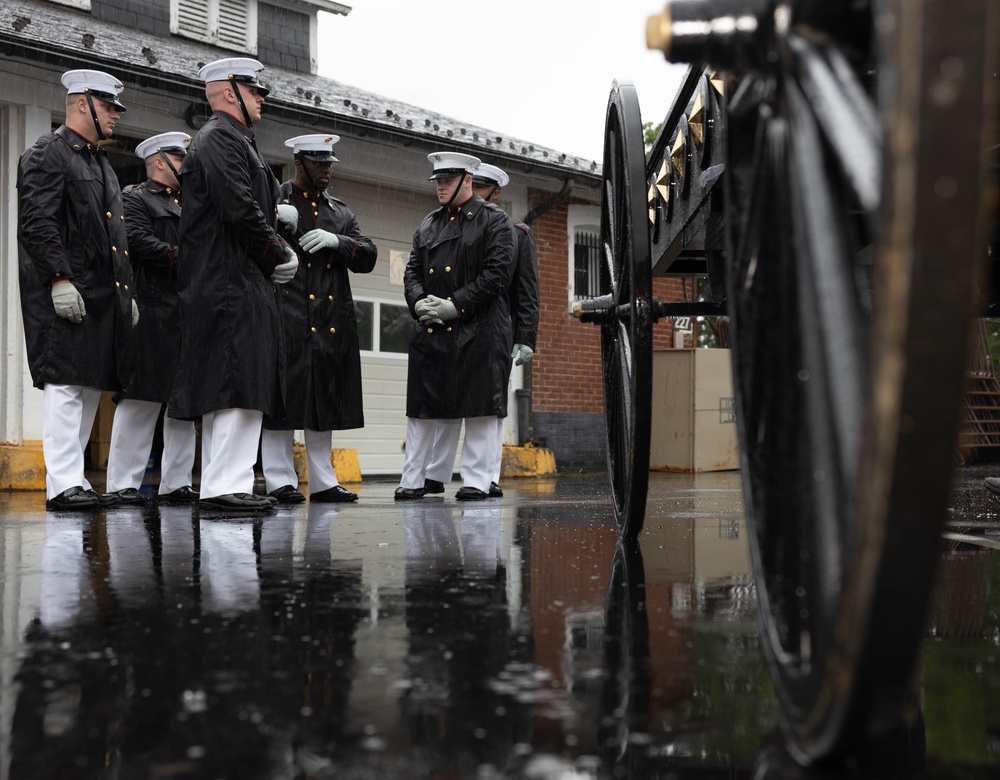 U.S. Marine Corps Body Bearers Conduct Caisson Training