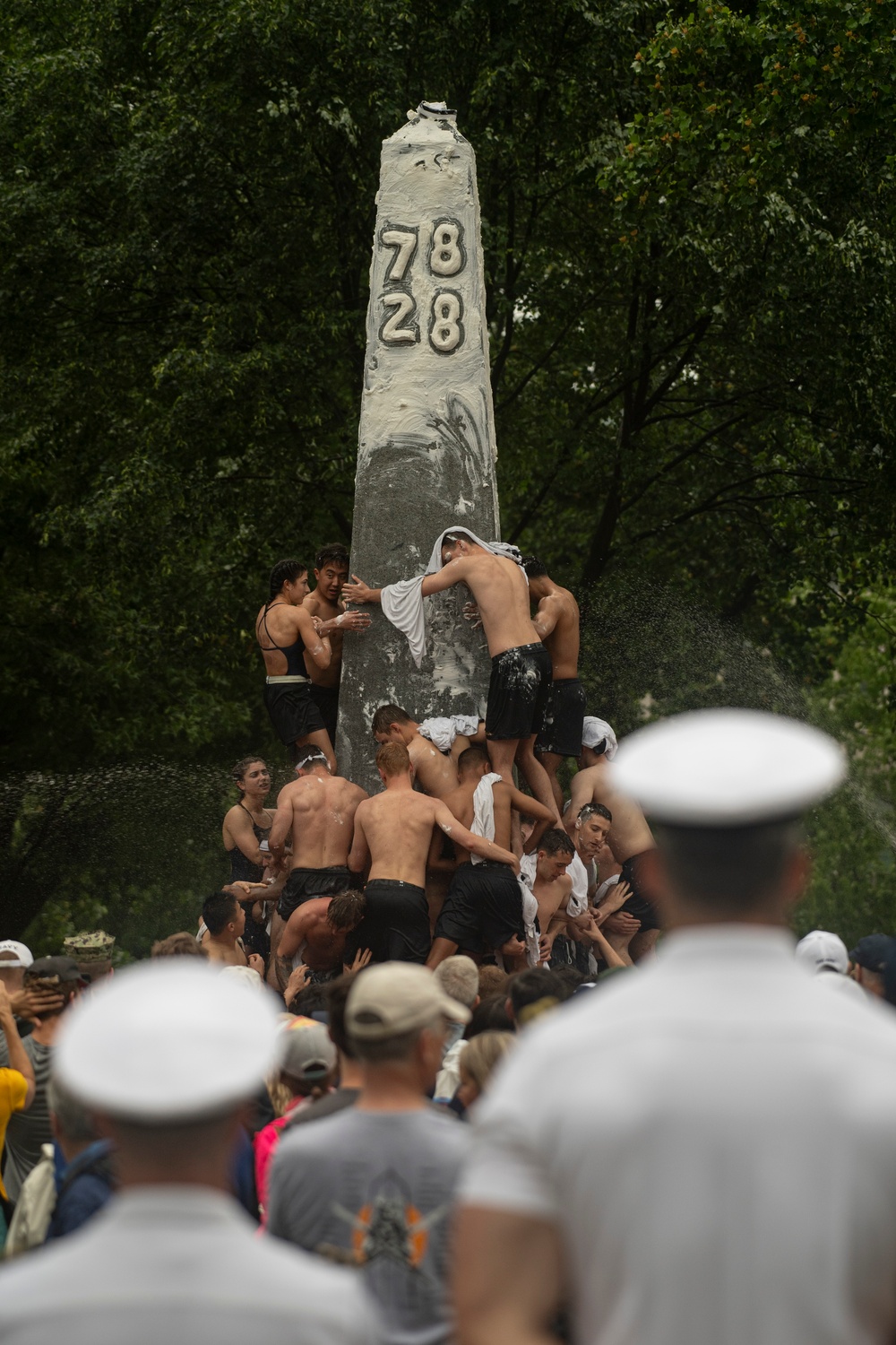 USNA Plebes Take Part in Annual Herndon Monument Climb