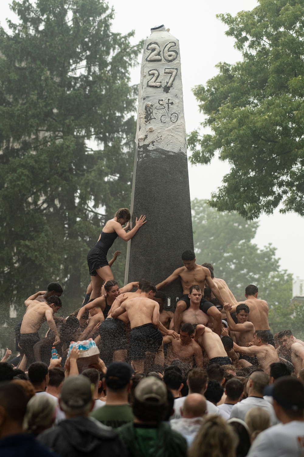 USNA Plebes Take Part in Annual Herndon Monument Climb