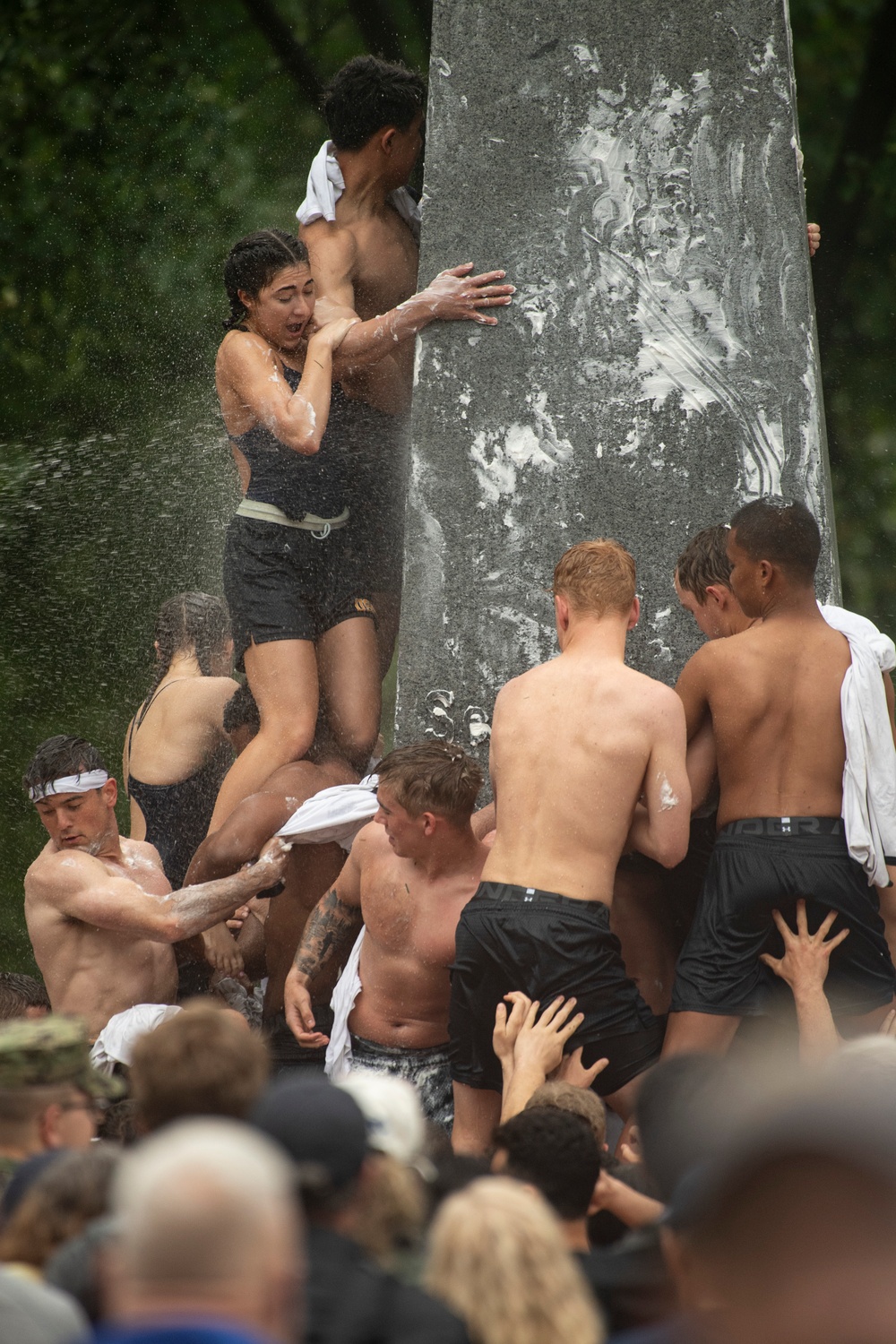 USNA Plebes Take Part in Annual Herndon Monument Climb