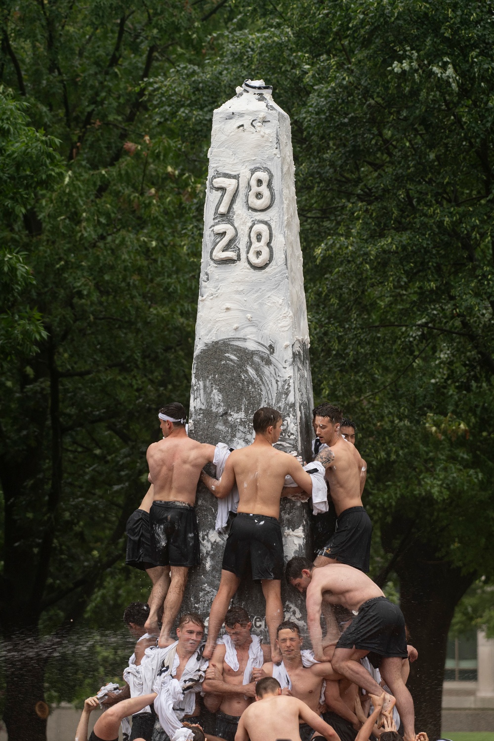 USNA Plebes Take Part in Annual Herndon Monument Climb