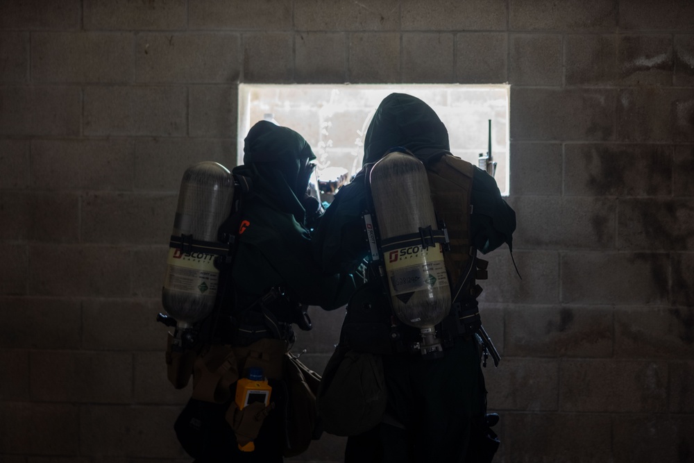 Balikatan 25: 1st CEB Marines conduct hazmat response drills