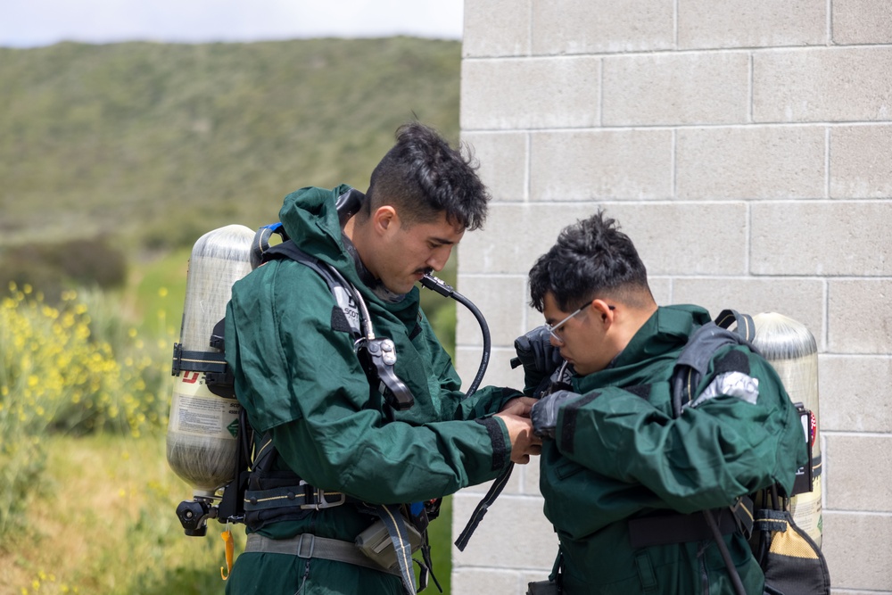 Balikatan 25: 1st CEB Marines conduct hazmat response drills