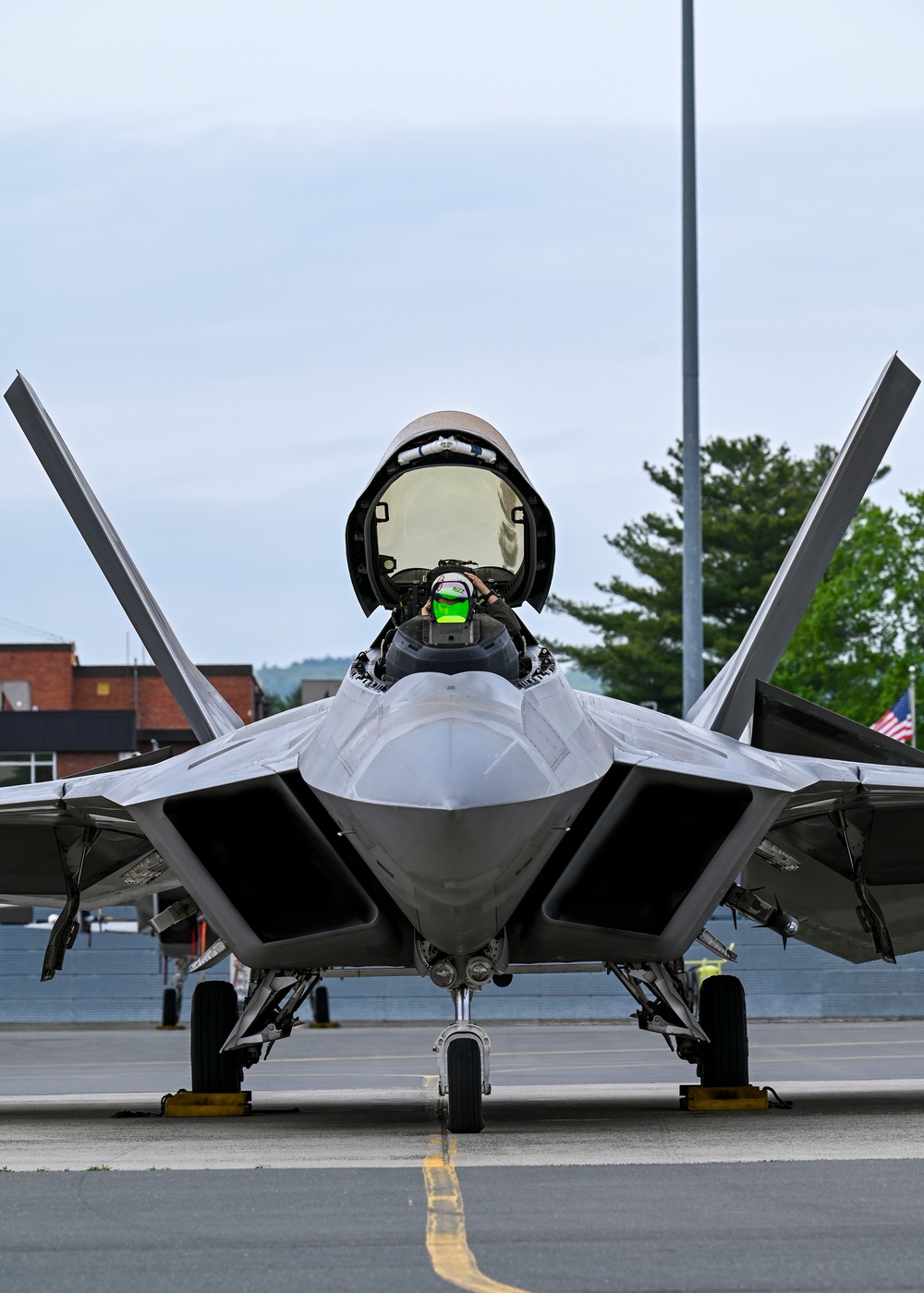 F-22 Raptor's from 1st Fighter Wing conduct takeoffs at Barnes Air National Guard Base