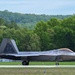 F-22 Raptor's from 1st Fighter Wing conduct takeoffs at Barnes Air National Guard Base