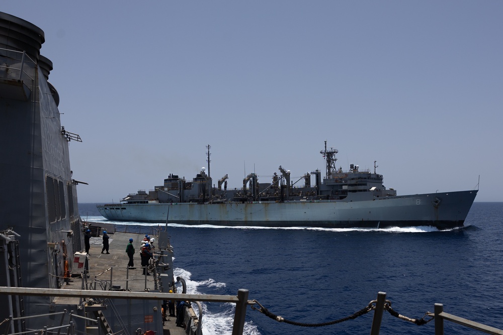 USS Oscar Austin (DDG 79) Conducts a Replenishment-At-Sea (RAS) with USNS Arctic (T-AOE 8)
