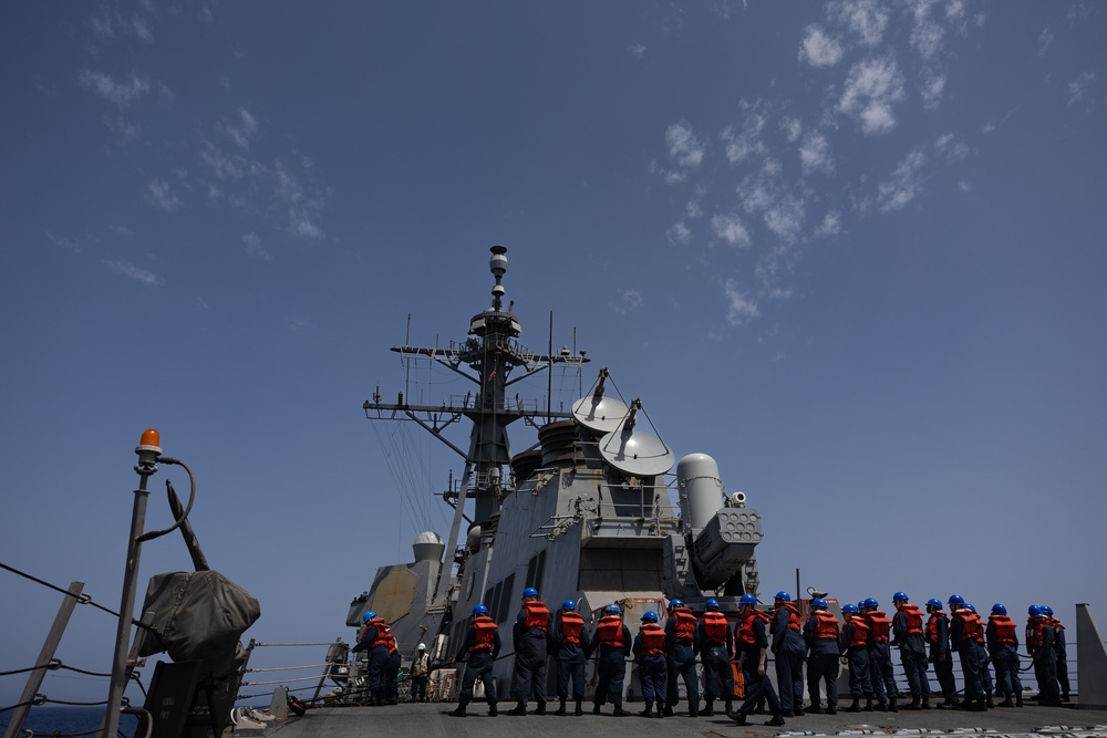 USS Oscar Austin (DDG 79) Conducts a Replenishment-At-Sea (RAS) with USNS Arctic (T-AOE 8)