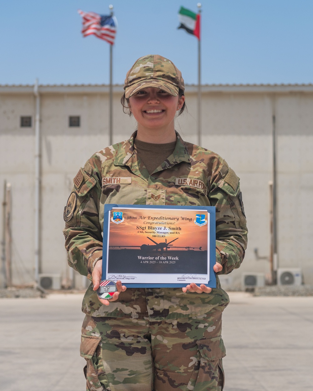 Staff Sgt. Blayze Smith Recognized Warrior of the Week