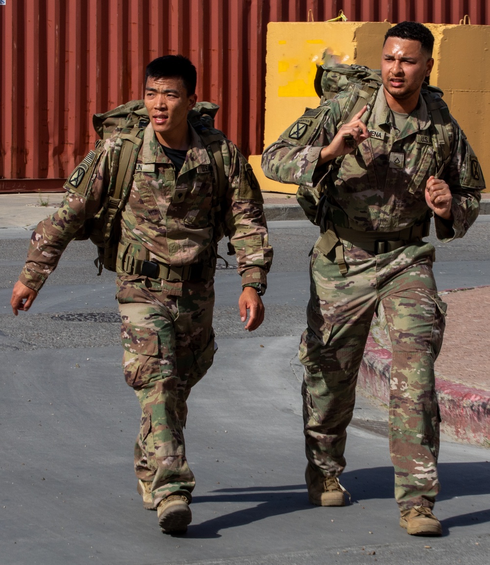 U.S. Army Soldiers earn through physical challenge, the German Armed Proficiency Badge.
