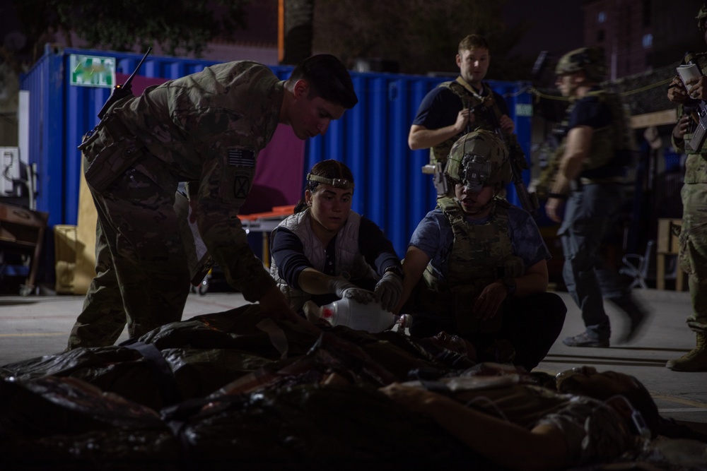 Coalition Soldiers conduct Mass Casualty Exercise in Bagdad