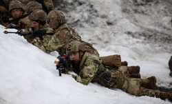 Paratroopers from the 2nd Battalion, 505th Parachute Infantry Regiment, 3rd Brigade Combat Team, 82nd Airborne Division, based at Fort Bragg, NC, pull security during a joint training exercise with allied nations. [Image 1 of 5]