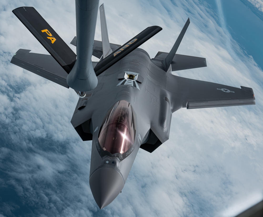 F-35A Lighting II Refuels with 171st