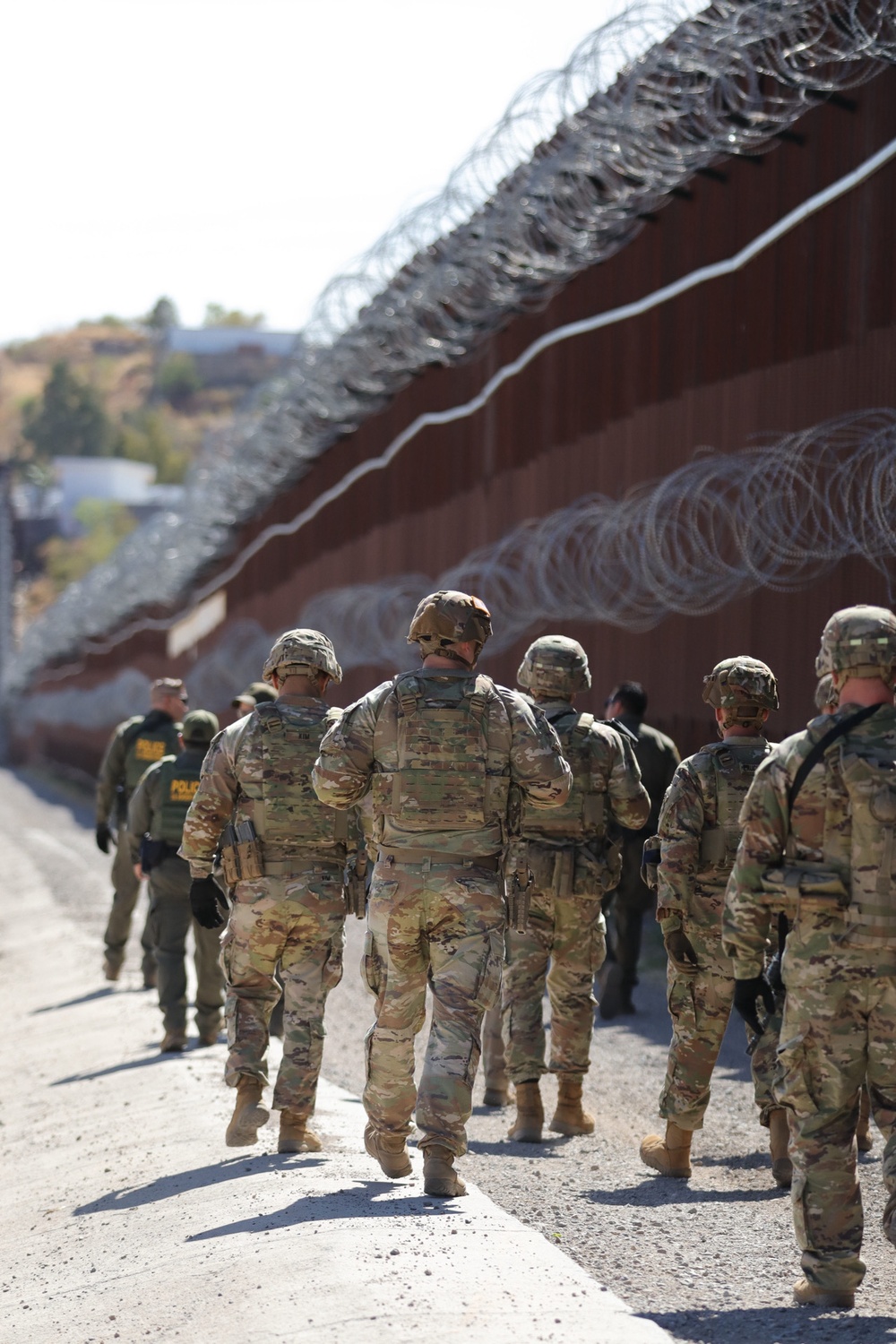U.S. Soldiers conduct joint patrol with Border Patrol