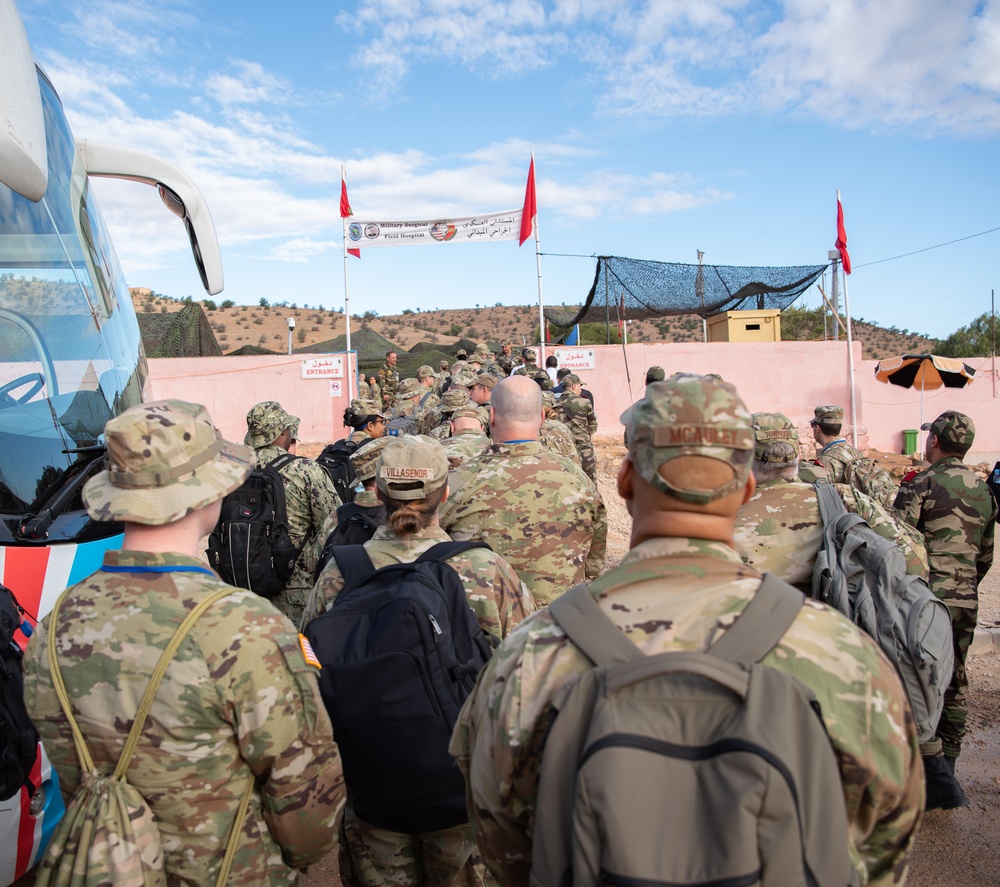 US military medical personnel conduct humanitarian civic assistance at African Lion 2025