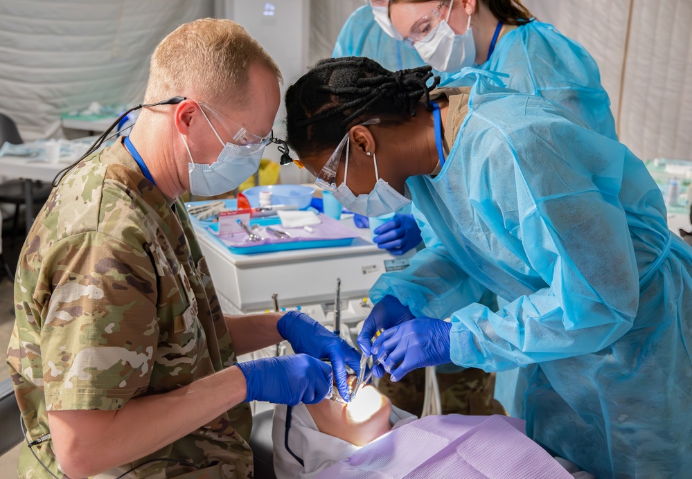 US military medical personnel conduct humanitarian civic assistance at African Lion 2025
