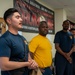 Stick Masters teach Sailors to play percussion instruments