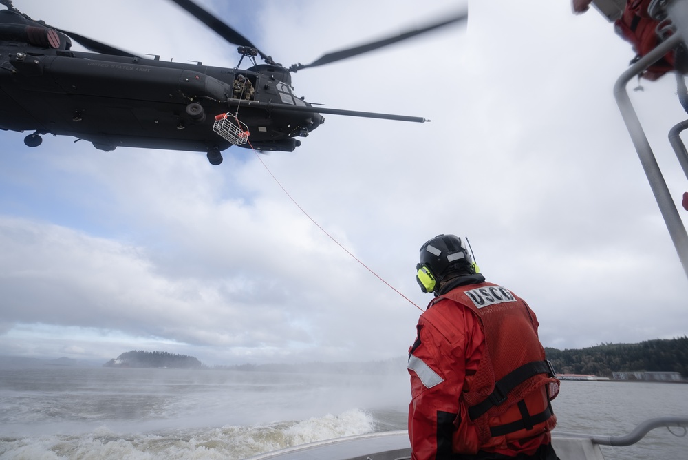 Over water rescue training