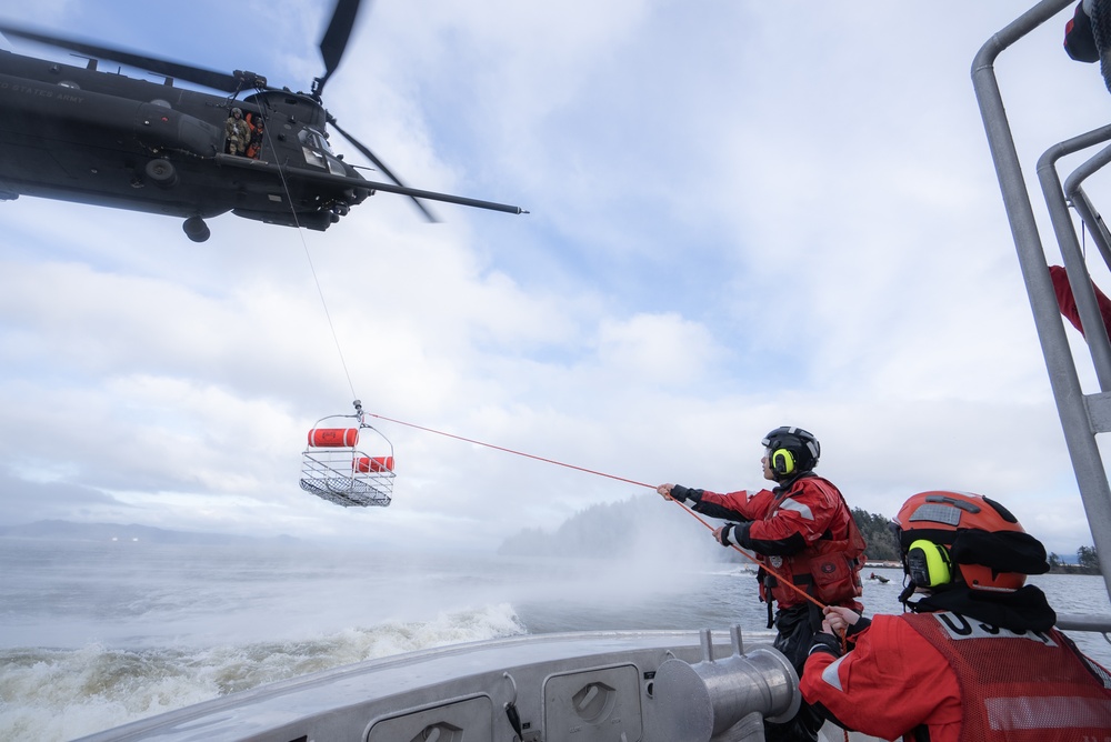 Over water rescue training