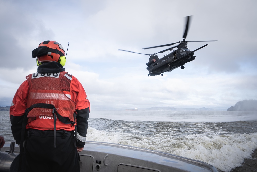 Over water rescue training
