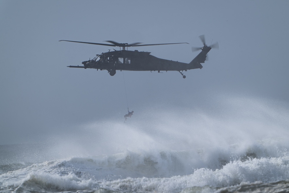 Over water rescue training