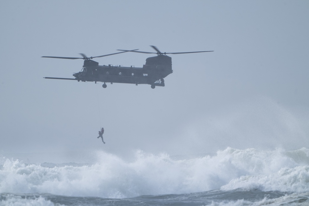 Over water rescue training