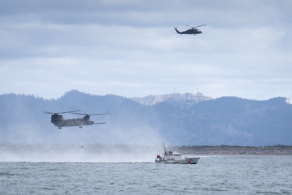 Over water rescue training