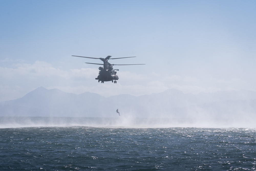Over water rescue training
