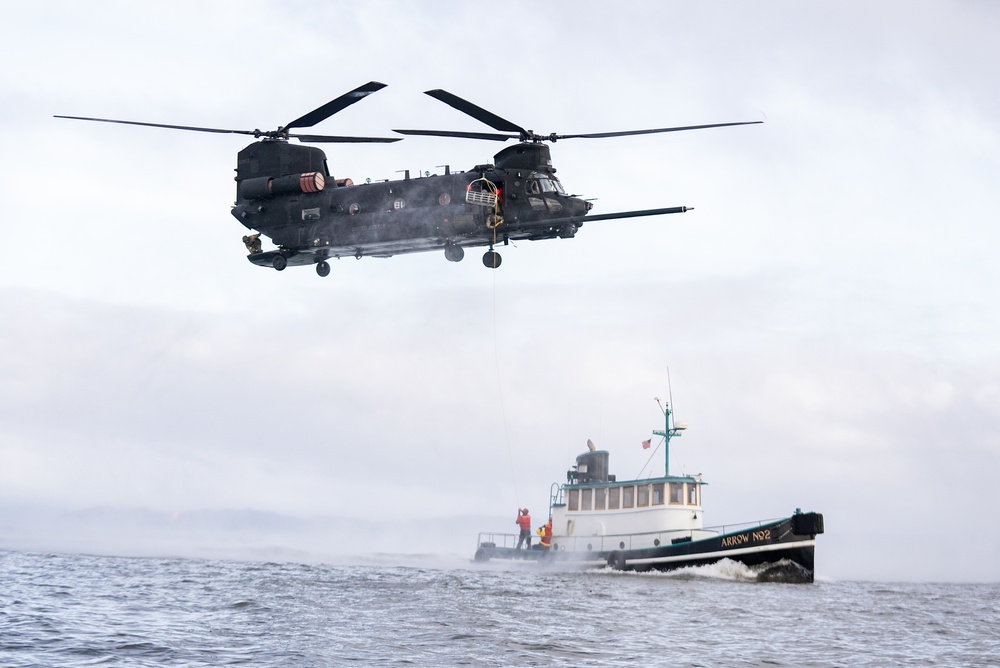 Over water rescue training