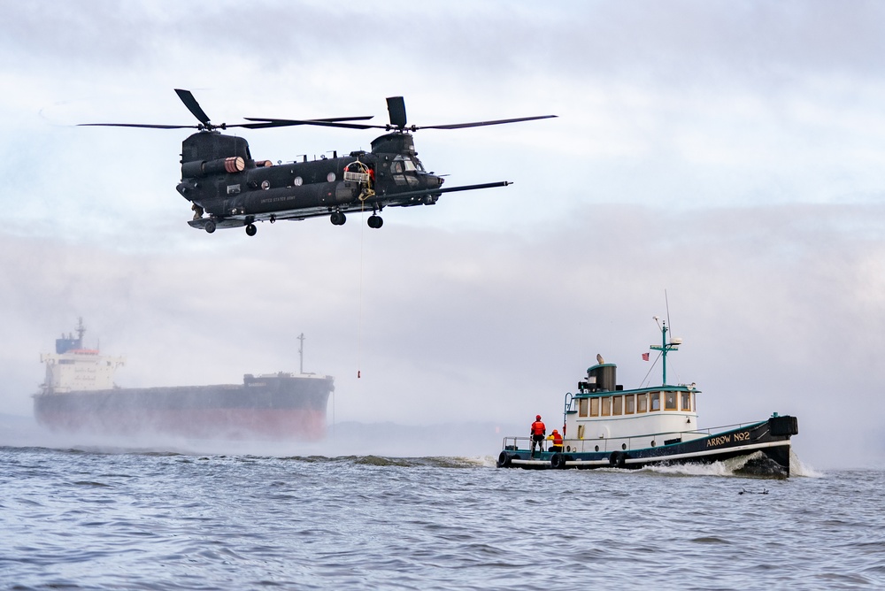 Over water rescue training