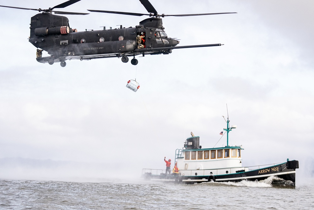 Over water rescue training