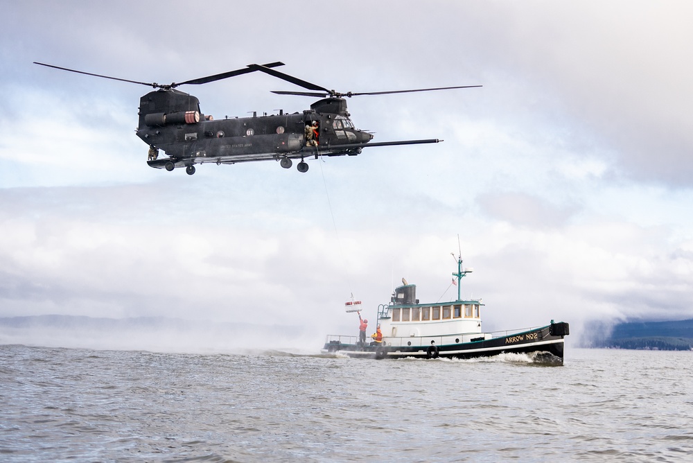 Over water rescue training