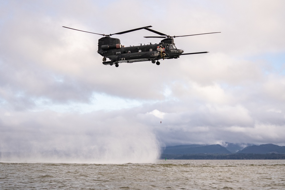 Over water rescue training