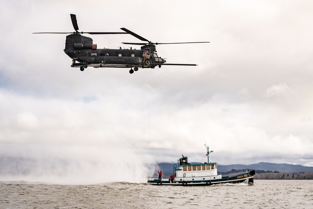 Over water rescue training