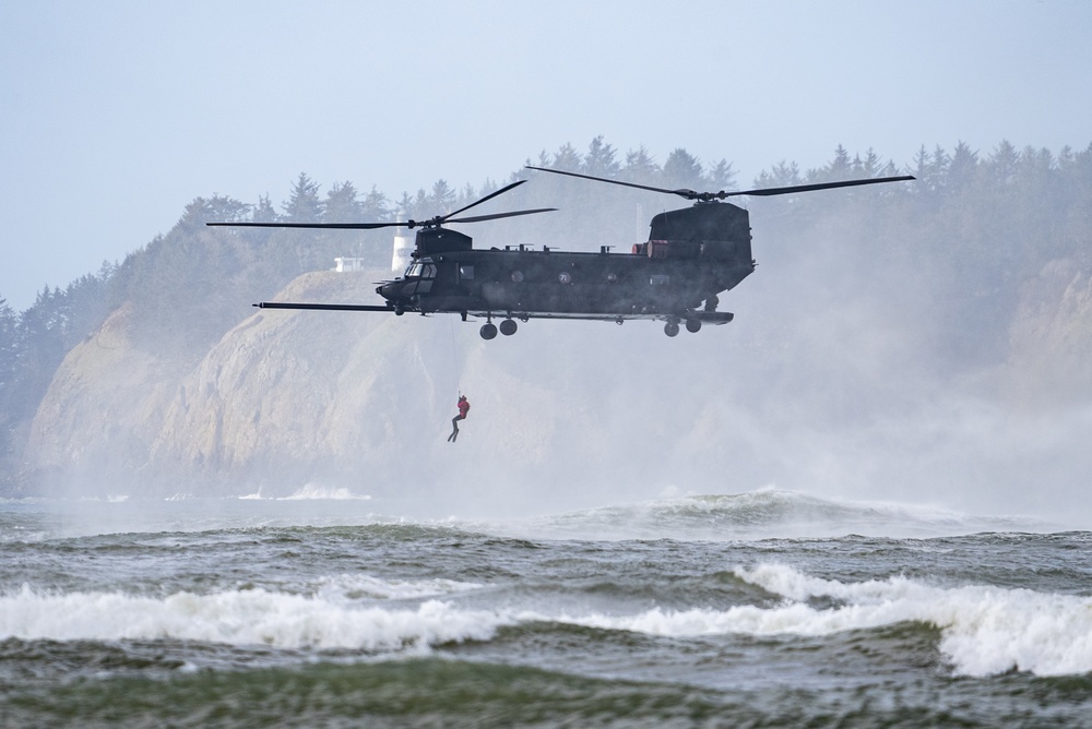 Over water rescue training