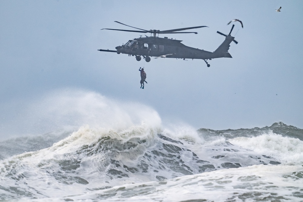 Over water rescue training