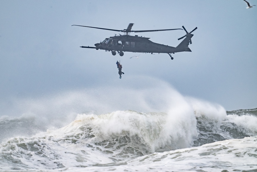 Over water rescue training