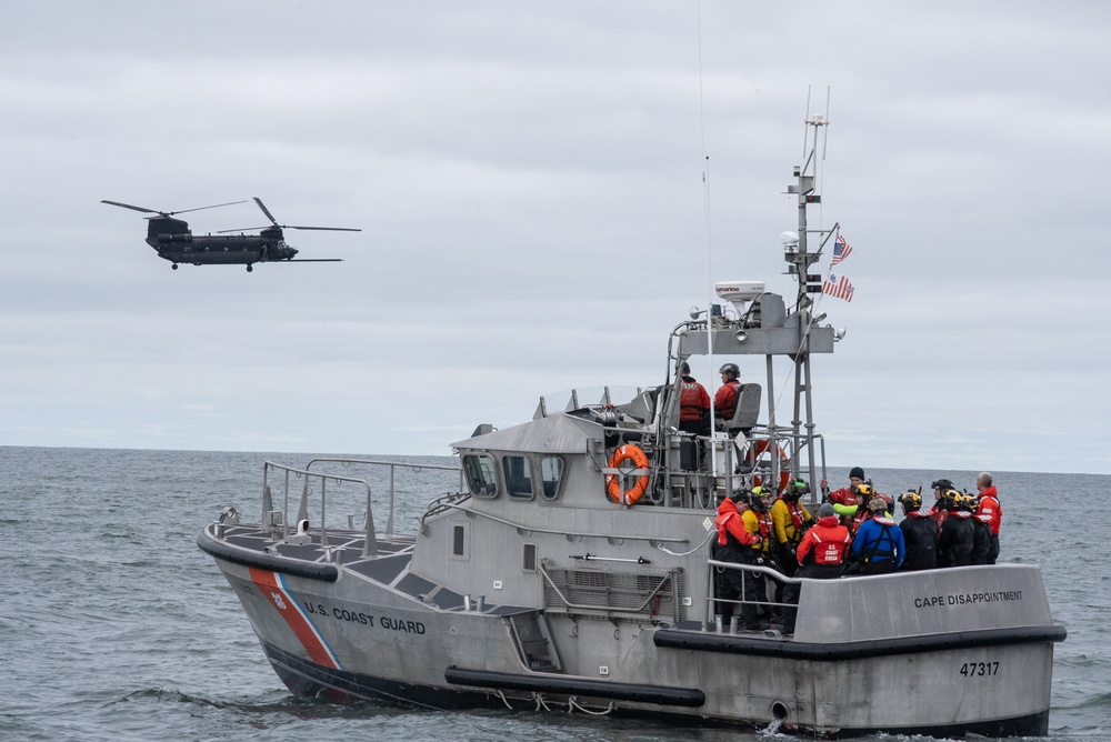 Over water rescue training