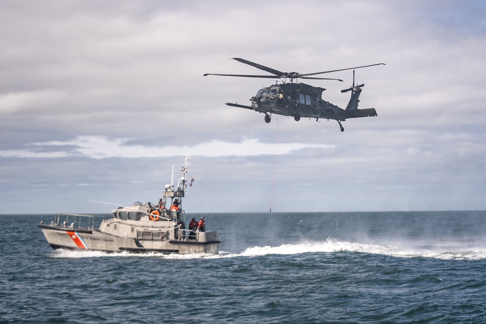 Over water rescue training