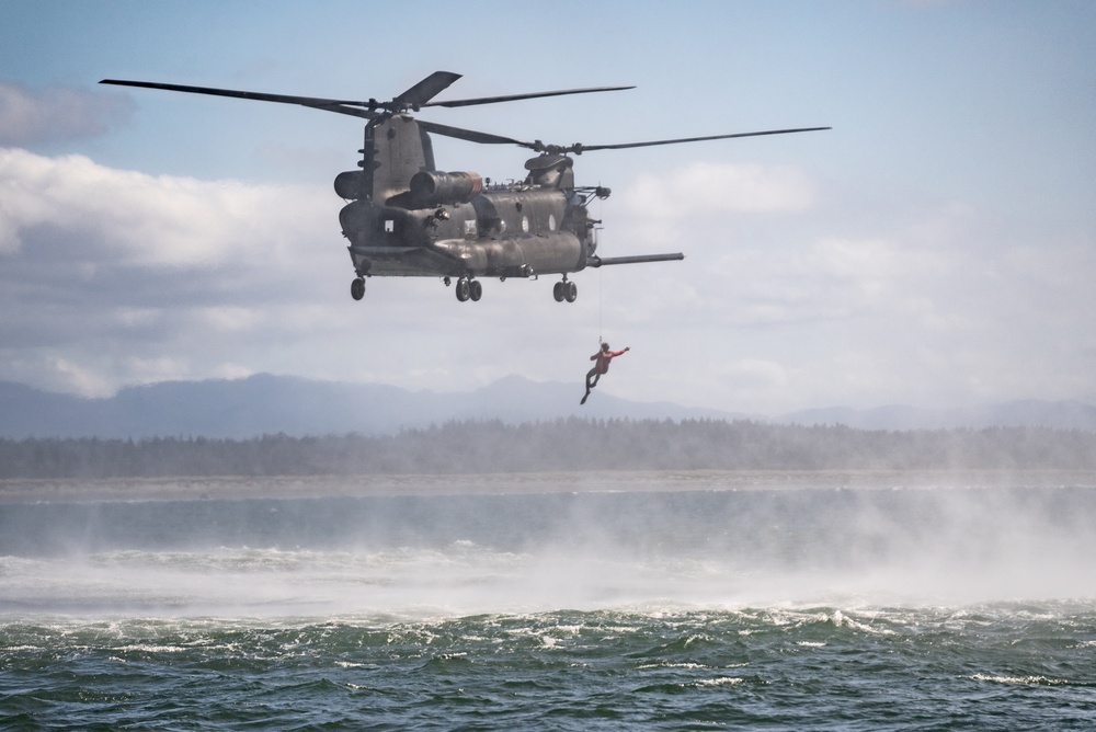 Over water rescue training