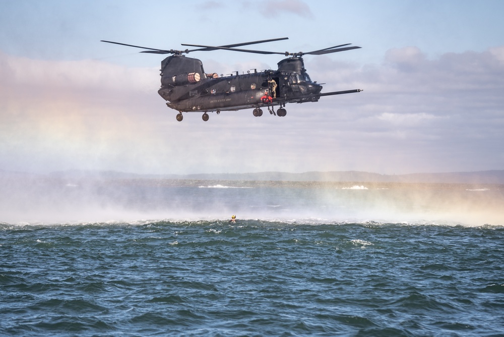 Over water rescue training