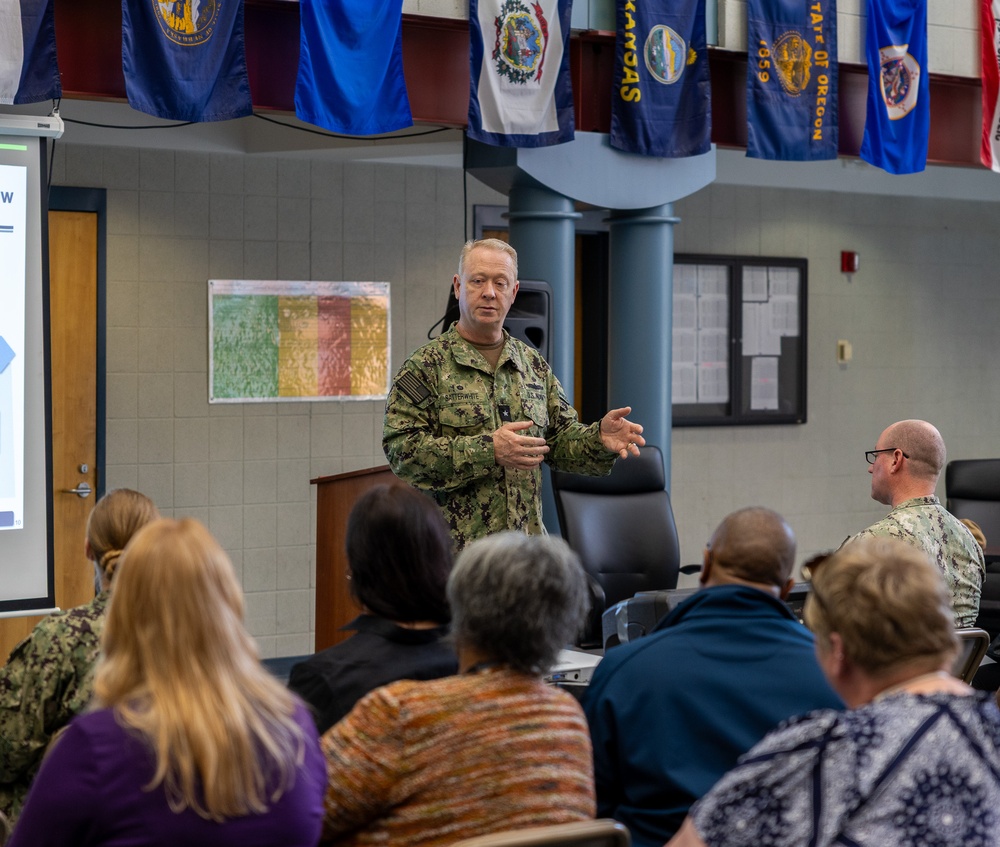 Rear Adm. Stuart Satterwhite Visits Naval Station Great Lakes.