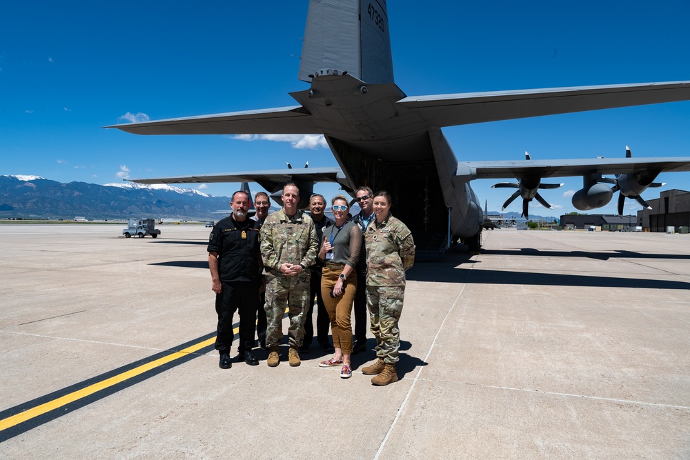 U.S. Northern Command's All Hazards Drill Participants Visit 302 AW C-130H Aircraft
