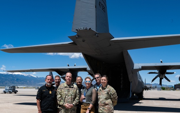 U.S. Northern Command's All Hazards Drill Participants Visit 302 AW C-130H Aircraft