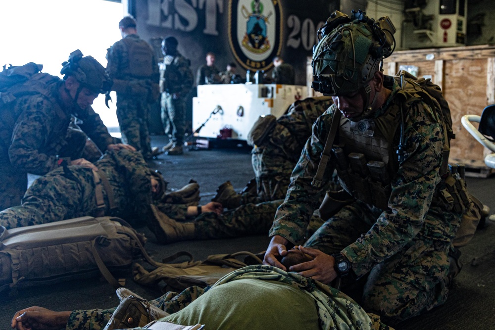 22nd MEU | TCCC Training Aboard USS Iwo Jima