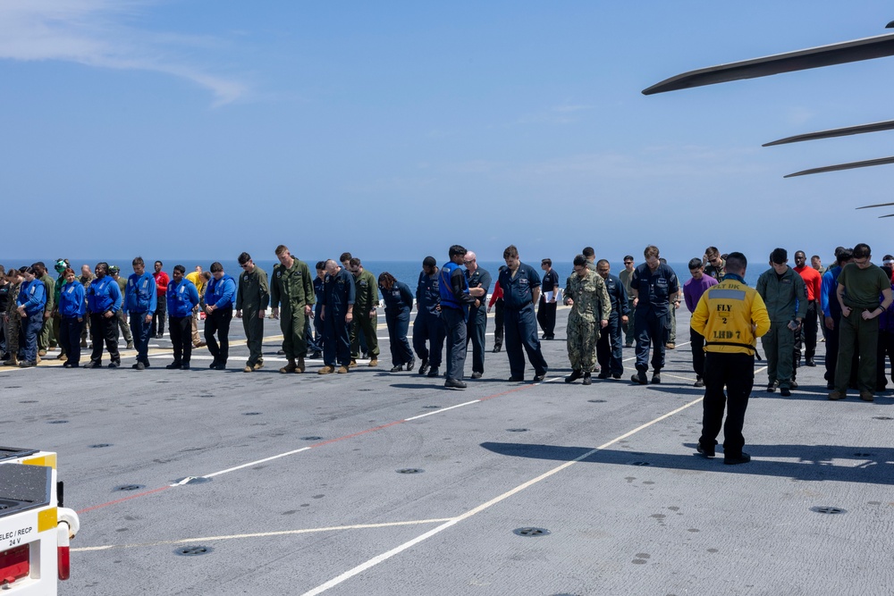 USS Iwo Jima Conduct FOD Walkdown