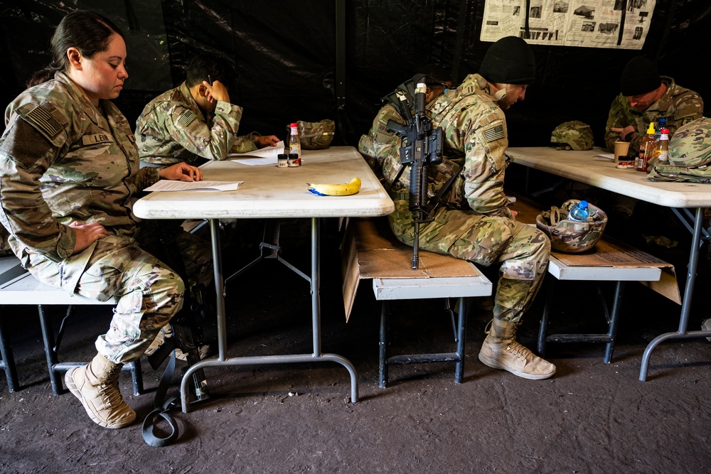 Force Health Protection team leads simulated shot exercise with 512th Field Hospital at Vepriai Rocket Base during DEFENDER 2025 in Lithuania